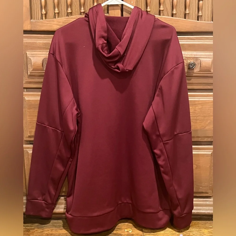 Men’s Maroon Adidas Hoodie w/ Black Logo Size XL - Picture 4 of 4
